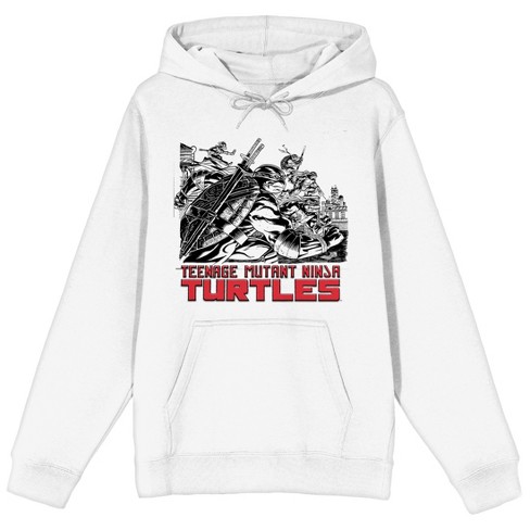 Tmnt Turtles Holding Weapons Adult White Graphic Hoodie large Target