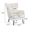 CAVINAS Luxury Wingback Velvet Accent Chair,Modern Arm Chair with Metal Legs and Pillow,Comfy Chairs for Reading Room,Bedroom,Living Room - 3 of 4