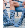 Memoi Men's Graduation Pattern Rayon from Bamboo Novelty Crew Sock Denim Heather 10-13 - 4 of 4