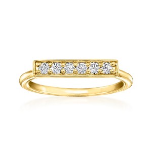 Pure Collection by Ross-Simons 0.25 ct. t.w. Lab-Grown Diamond Bar Ring in 18kt Gold Vermeil - 1 of 4