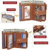 FATMOON Slim RFID Women's Wallet – Vegan Leather Card Holder with Zipper Pocket, Compact for Travel Going Out Shopping(Beige and Brown) - 3 of 4