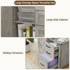 Lateral File Cabinet with 3 Drawers, Large Wood Storage Cabinet Printer Stand - 4 of 4