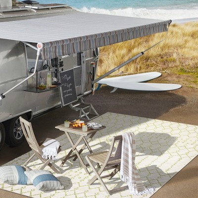 Boho-Chic Moroccan Geometric 5' x 7' Black Synthetic Area Rug