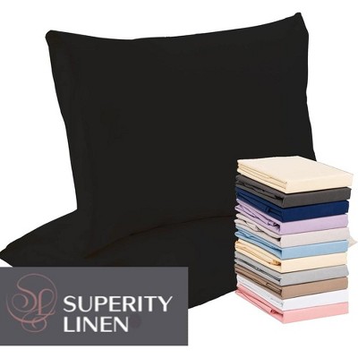 Black Cotton Standard/Queen Hypoallergenic Pillowcase Set