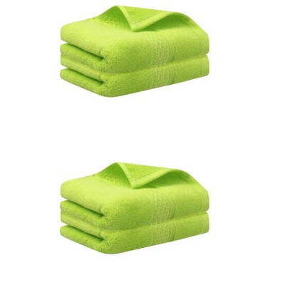 Unique Bargains Bathroom Durable Lightweight Quick Drying Cotton Hand Towel 4 Pcs