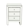 Mirrored Nightstand, Modern Side Table With 3 Drawers, Transparent Desktop, Bedside Table Chest Of Drawers - image 3 of 4