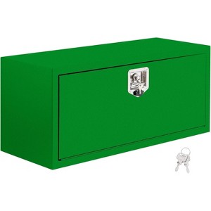 Truck Bed Toolbox Underbody Truck Box Black Steel Under Truck Toolbox with Lock,Waterproof Heavy Duty Tool Box Storage Organizer Chest - 1 of 4