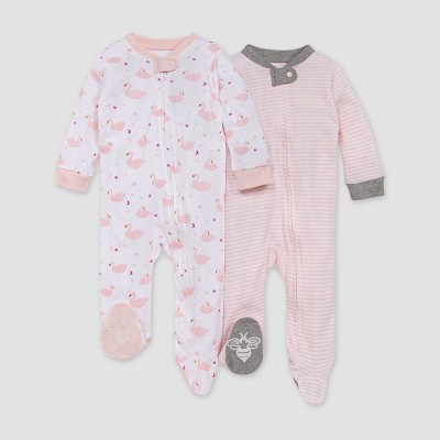 Burt's Bees Baby® Girls' 2pk Graceful Swan Sleep N' Play - Pink Newborn ...