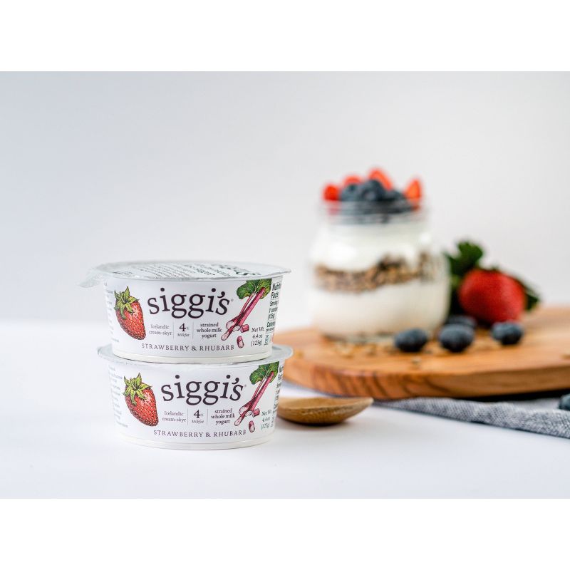 Siggi&#39;s 4% Whole Milk Strawberry Rhubarb Icelandic-Style Skyr Yogurt - 4.4oz, 4 of 6
