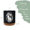 Elanze Designs 8 inch Floral Rabbit Leaf Dot Pattern Large Ceramic Kitchen Utensil Holder Black and White Crock with Cork Base - 2 of 4