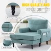 Modern Chenille Chaise Lounge Recliner, Oversized Single Sofa with Side Pockets for Living Room Bedroom-3irtyhousy - 2 of 4