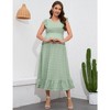 Maternity Dress Summer Ruffle Cap Sleeveless V Neck Maxi Dress Baby Shower Photoshoot - 2 of 4