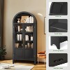 NEWLAYOUT 71" Tall Wooden Cabinet Arched Storage Cabinet with 2 Doors and Shelves for Living Room - 4 of 4