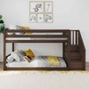 Max & Lily Solid Wood Twin over Twin Low Bunk Bed for Kids with Staircase - 2 of 4