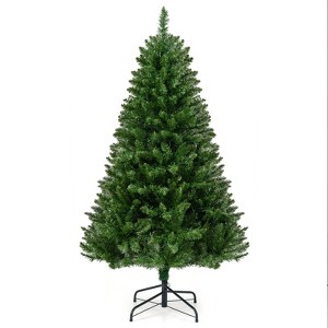 Tangkula 5 FT Pre-lit Artificial Christmas Tree Hinged Xmas Tree with 510 Branch Tips 400 Warm White LED Lights 7 Lighting Modes & Folding Metal Stand - 1 of 4