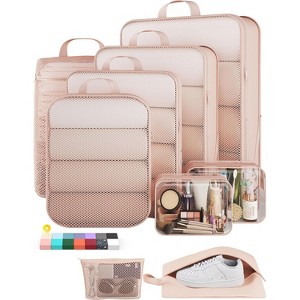 9/11 Set Compression Packing Cubes Travel Essentials,Compressible Expandable Large Luggage Suitcase Organizer - 1 of 4