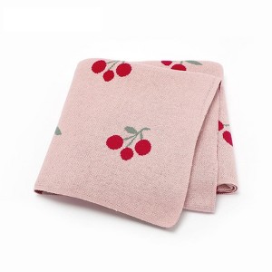 MyKids-USA Knitted Cute And Sweet Cherry Soft Baby Blanket, Perfect For Newborn Boys And Girls - 1 of 2