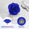 Unique Bargains Silk Alloy Created Camellia Flower Lapel Pin for Men Suit 2 x 1.3 inch 16 Pcs - 2 of 4