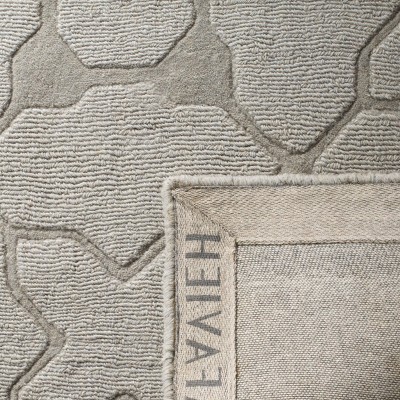 Gray Geometric Tufted Wool 6' Square Area Rug