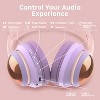FosPower Kids Headphones, 5.2 Bluetooth Wireless Headphones for Kids with 3.5mm, Built-In Microphone, Led Light Up Cat Ears  - Pink / Purple - 4 of 4
