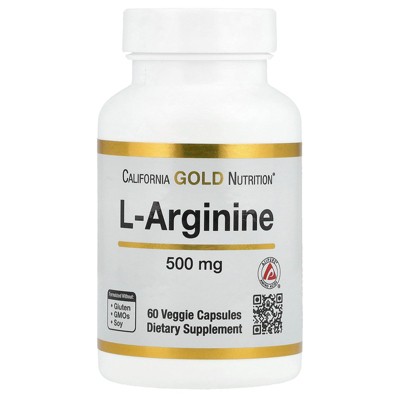 California Gold Nutrition L-Arginine, 500 mg , 60 Veggie Capsules