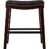 Okak 26 Inch Counter Stools Set of 2/4, Contemporary Saddle Stools with Upholstered Seat and Nailhead Trim, for Kitchen Island, Dining Room - 2 of 4