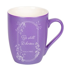 Elanze Designs Be Still And Know Passion Purple 10 ounce New Bone China Coffee Cup Mug - 1 of 1