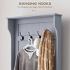 Okak 28IN Entryway Hall Tree with 4 Metal Hooks, Coat Tree with Shoe Storage and Top Door, Freestanding Coat Rack for Living Room, Entryway, Gray - 4 of 4
