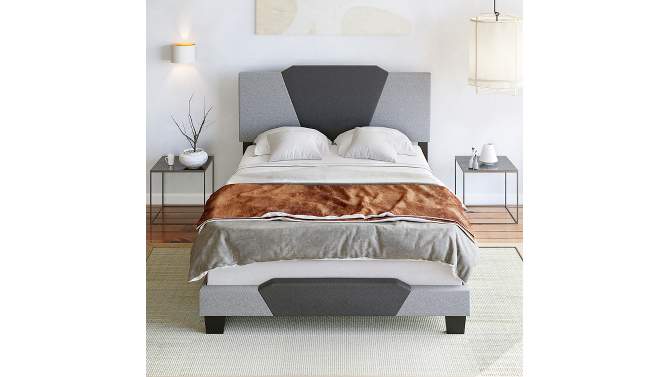Sydney Contemporary Linen Upholstered Bed Frame Charcoal/Gray - Eco Dream, 2 of 12, play video