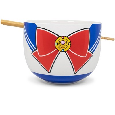 Just Funky Sailor Moon Japanese Dinnerware Set | 16-Ounce Ramen Bowl, Chopsticks