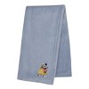 NoJo Disney Mickey and Friends Blue, Gold and Red Pluto and Mickey Mouse Be Happy Super Soft Appliqued Baby Blanket - 2 of 4