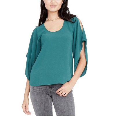 Rachel Roy Womens Flutter Cold Shoulder Blouse