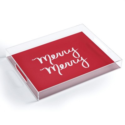 Lisa Argyropoulos Merry Merry Red Acrylic Tray - Deny Designs