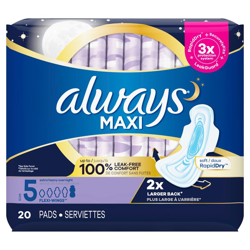 Always Maxi Extra Heavy Overnight Pads - Size 5, 3 of 12