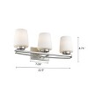 Chloe Lighting Olivia Contemporary 3 Light Brushed Nickel Bath Vanity Light Etched White Glass 23" Wide - 4 of 4