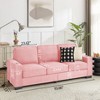 VASIP 3-Seater Plush Snowfleece Pink Fabric Sofa - Modern Compressed Design Couch for Living Room, Bedroom & Office Furniture - 3 of 4