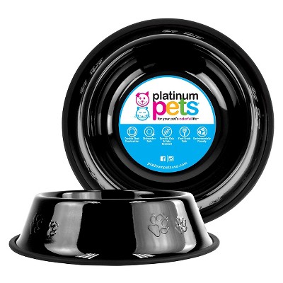 Platinum Pets Embossed Non-Tip Cat/Dog Bowl - Midnight Black - 10 Cup