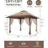 13x13 FT Outdoor Folding Gazebo with Mosquito Netting – Instant Tent with UV & Rain Protection, Silver Coated Cover - 2 of 4
