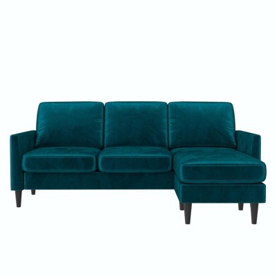 Winston Reversible Sofa Sectional Green Velvet