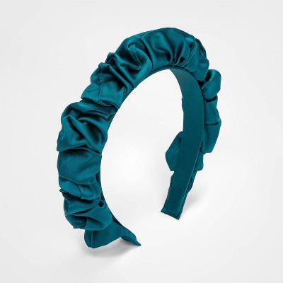 Girls' Satin Ruffle Headband - art class™ Teal