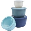 COOK WITH COLOR Prep Bowls with Lids- Wide and Deep Nesting Plastic Small Mixing Bowl Set with Lids, 8 Piece Set - Deep Bowls, BLUE - 2 of 3