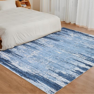 Modern Abstract Area Rug, Non-Slip Stain-Resistant Low Pile Carpet for Living Room, Bedroom, or Dorm Office Accent Decor