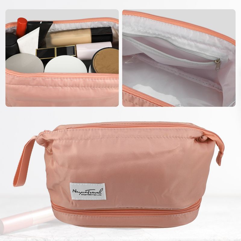 Unique Bargains Cosmetic Travel Bag Makeup Bag Waterproof Organizer Case Toiletry Bag for Women Nylon, 2 of 7
