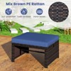 Tangkula Set of 2 Patio PE Rattan Ottomans w/ Soft Zippered Cushions for Deck Outdoor - 4 of 4