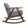 PAGED Upholstered Rocking Chair with Cushion Seat and Back,Modern Upholstered Armchair with Rubber Wood Frame for Living Room - 4 of 4