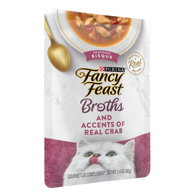 Fancy Feast Broths Lickable Seafood Bisque and Accents of Real Crab Wet Cat Food - 1.4oz, 5 of 9
