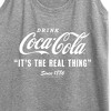 Women's Coca-Cola It's The Real Thing Graphic Racerback Tank - Heather Grey - Small - 2 of 4