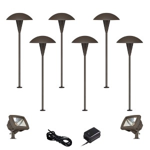 John Timberland Mushroom Bronze 10-Piece LED Path and Flood Light Set - 1 of 4