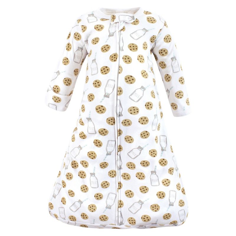 Hudson Baby Cotton Long-Sleeve Wearable Sleeping Bag, Sack, Blanket, Mint Milk Cookies Long Sleeve, 3 of 5