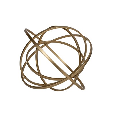12" Prescott Decorative Tabletop Brass Metal Folding Garden Orb Accent Figurine